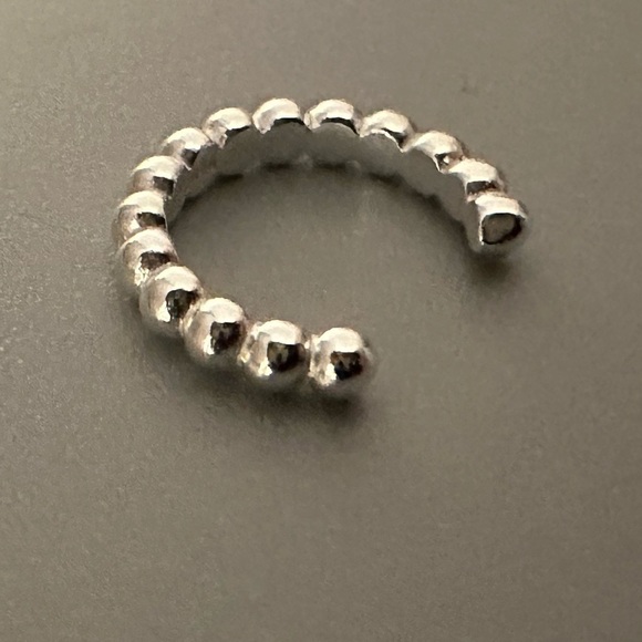 Sterling Silver Beaded Ear Cuff - Picture 7 of 10